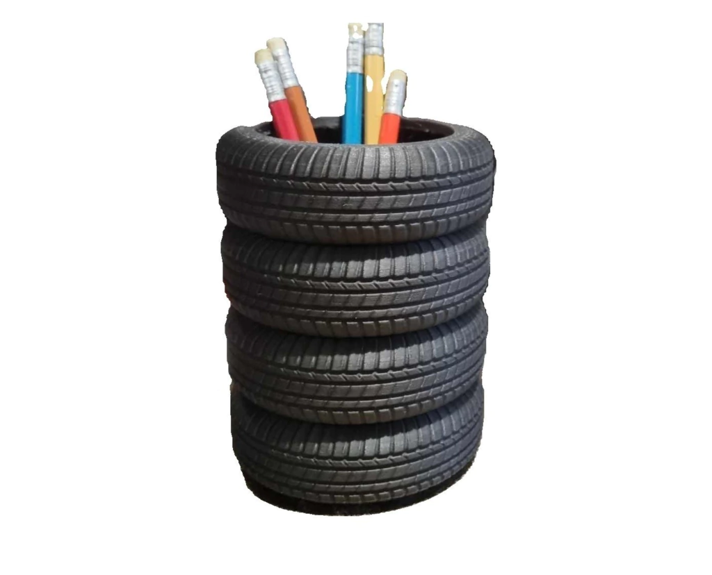 Porta Canetas Criativo em Formato de Pneu - Organizacao com Estilo